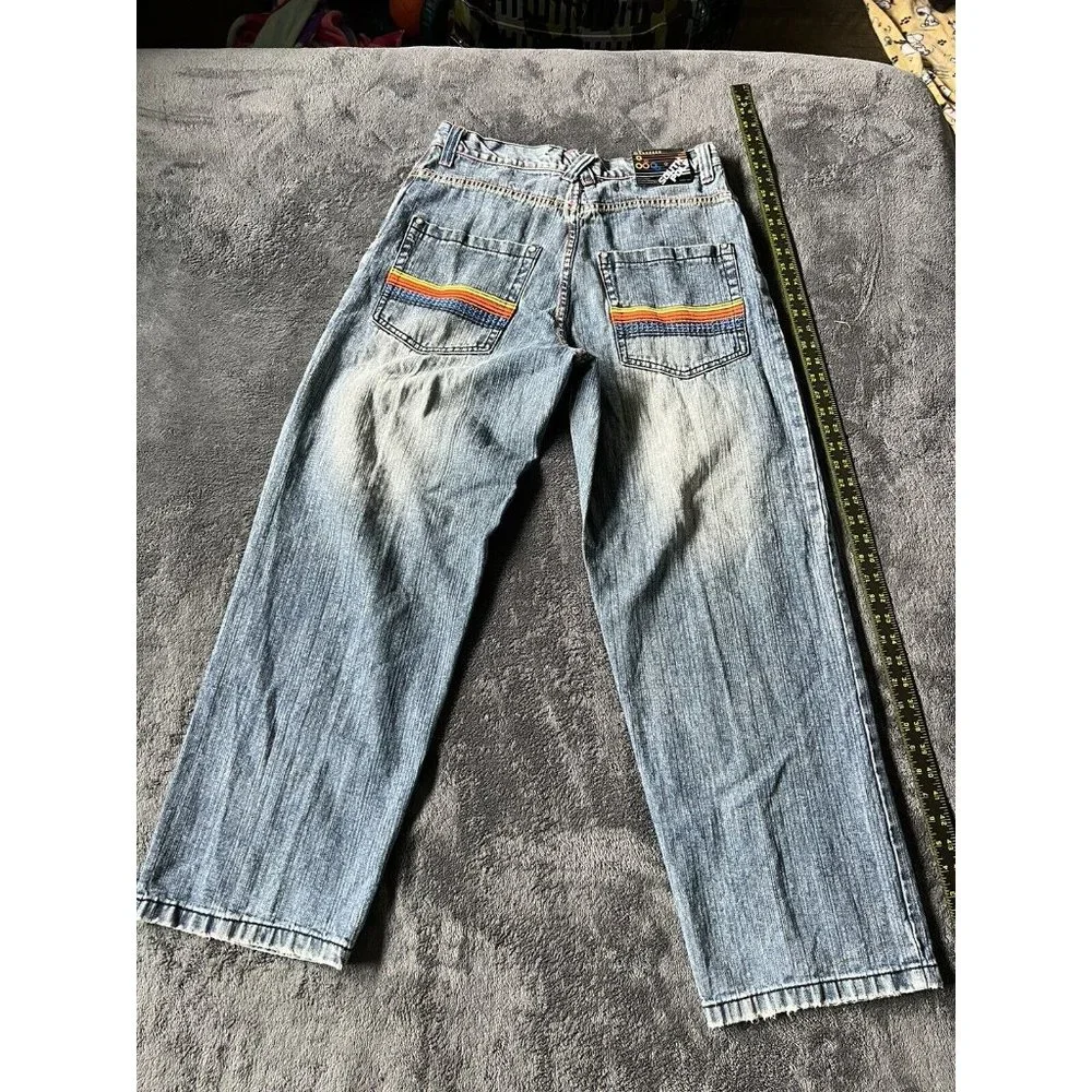 Southpole Men’s Vintage 1990s Baggy Y2K Embroidered Skateboard Jeans 34 - Picture 2 of 10